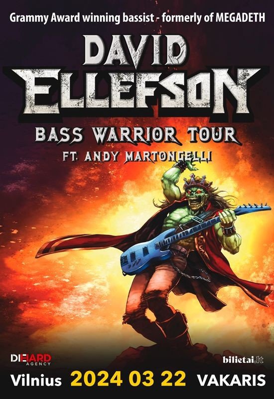 DAVID ELLEFSON (formerly of MEGADETH) – Bass Warrior Tour 2024